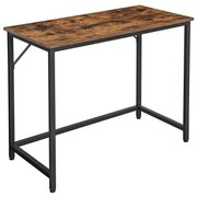 Malý písací stôl, 75x100x50cm, čierny, vintage hnedý