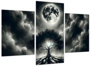 Obraz – Čiernobiely strom v splne (90x60 cm)