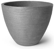 Ryhovaný kvetináč Ø 40 x H 31 cm sivý