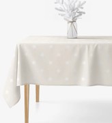 Goldea hranatý obrus natura – snehové vločky na režnej 80 x 80 cm