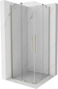 Mexen Velar Duo, sprchový kút s posuvnými dverami 90 x 90 cm, 8mm číre sklo, brúsená oceľ, 871-090-090-02-97