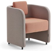 Kreslo COMFY, na nožičkách, vlnená tkanina, striebornošedá/lososová ružová