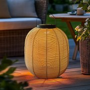 Solárna ratanová lampa LF06 prírodná