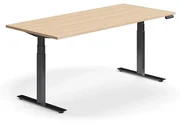 Výškovo nastaviteľný stôl QBUS, rovný, 1800x800 mm, čierny rám, dub