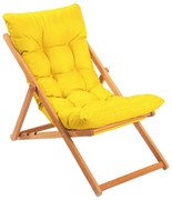 Záhradné lehátko žlté/buk