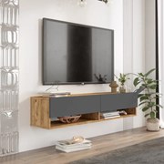 Závesný TV stolík Houseland Felicia Atlantic pine/anthracite grey