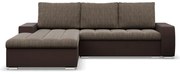 Rohová rozkladacia sedačka AURORA ľavá hnedá / cappuccino