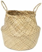 Compactor Pletený úložný košík z morskej trávy Belly, 45 x 36 cm, prírodná, L