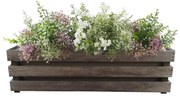 AMADEA Drevený obal na kvetináč tmavý, 62x21,5x17cm Český výrobok