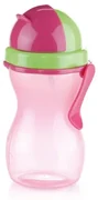 TESCOMA detská fľaša so slamkou BAMBINI 300 ml, zelená, ružová ,
