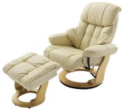 Polohovacie kreslo HABI krémové/prírodný dub