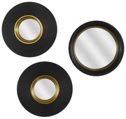 Zrkadlo Vinyl, čierne/zlaté, sada 3ks