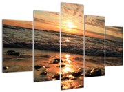 Obraz - Západ slnka pri oceáne (150x105 cm)