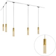 Moderný koľajnicový systém s 5 zlatými závesnými svetlami 1-fázový - Iconic Lloyd