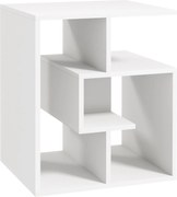 HOMCOM Biely Bočný Stolík so Skladovacími Policami do Obývačky a Spálne 45x40x55 cm | Aosom