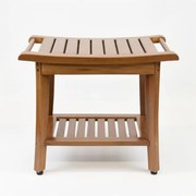 Stolička DIVERO s držiakom, masívny teak 47,2 x 33,5 x 56 cm