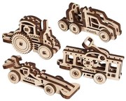 Ugears 3D mechanické puzzle prívesky Vozidlá 4 ks