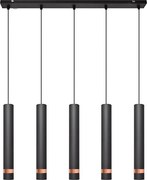 LED Luster na lanku TUBA 5xGU10/6,5W/230V čierna/medená