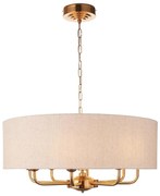 Endon 110727 - Luster na reťazi HIGHCLERE 8xE14/40W/230V béžová/mosadz priemer 70 cm