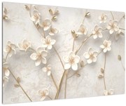 Obraz - Zlatý kvet - abstraktné (90x60 cm)