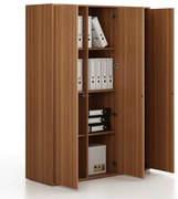 Kancelárska skriňa FRAME, 3x dvere, 1299 x 450 x 1735 mm, PUSH-lock, orech