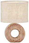 Hnedo-béžová keramická stolová lampa s textilným tienidlom (výška 31 cm) Hanke – Fischer &amp; Honsel