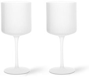 Ferm Living Pohár na červené víno Ripple Frosted – sada 2 ks
