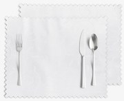 Goldea sviatočné prestieranie na stôl teflónové - biele s veľkými ornamentmi - sada 2ks 30 x 40 cm