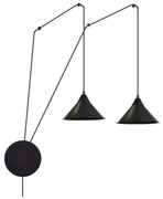 Luster na lanku ABRAMO 2xE27/15W/230V čierna