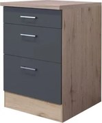 Dolná kuchynská zásuvková skrinka Tiago USA60, dub san remo / sivá, šírka 60 cm%