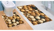 Bellatex Sada kúpeľňových predložiek Drevené gule 3D, 60 x 100 cm, 50 x 60 cm