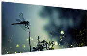 Obraz - Vážka za trblietavej noci (120x50 cm)