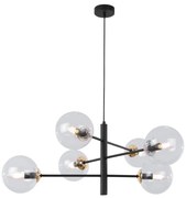 Závesne svietidlo Paris, 6x číre sklenené tienidlo, B/G, X