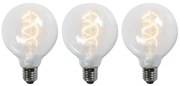 Sada 3 ks E27 LED žiaroviek G95 číra 5W 400 lm 2200K