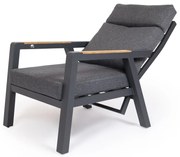 Polohovateľné kreslo BURY antracit + tmavé podušky