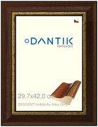 DANTIK rám na obraz 29,7x42 | DESCENT hnědá Au linka (Plexi Čiré)