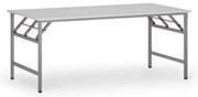 Konferenčný stôl FAST READY, 180x90 cm, sivostrieborná podnož, biela