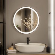 Brilagi - LED kúpeľňové zrkadlo ASTI LED/19W/230V 60 cm čierna IP44 CRI 90 stmievateľné + CCT