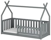 Posteľ Domček Bodzio 90x200 sivá