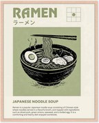 Ručne vyrobená nástenná dekorácia v ráme Ramen