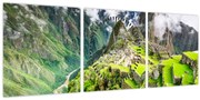 Obraz - Machu Picchu (s hodinami) (90x30 cm)