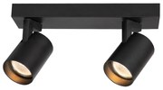 Bodové svietidlo Volf, 2x čierne kovové tienidlo, b