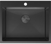Mexen Solix, 1-komorový nerezový drez 600 x 500 mm, čierna, 6408601000-70
