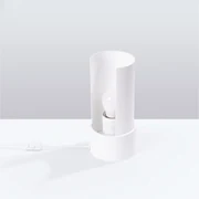 Stolná lampa Flash, 1x biele kovové tienidlo
