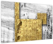 Obraz - Zlaté štvorce N⁰1 (90x60 cm)