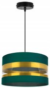 Závesné svietidlo Intense Gold, 1x textilné tienidlo (výber zo 6 farieb), (výber z 3 farieb konštrukcie), (fi 35cm)