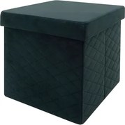 Taburet s úložným priestorom Maxim, čierna látka%