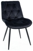 Jedálenská stolička Cherry II Velvet, čierna