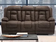 Trojsedák Oxford,  hnedá látka, funkcia el. polohovanie%