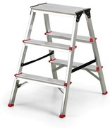 Hliníkové obojstranné schodíky VENBOS, 2x3 stupne, 650 mm